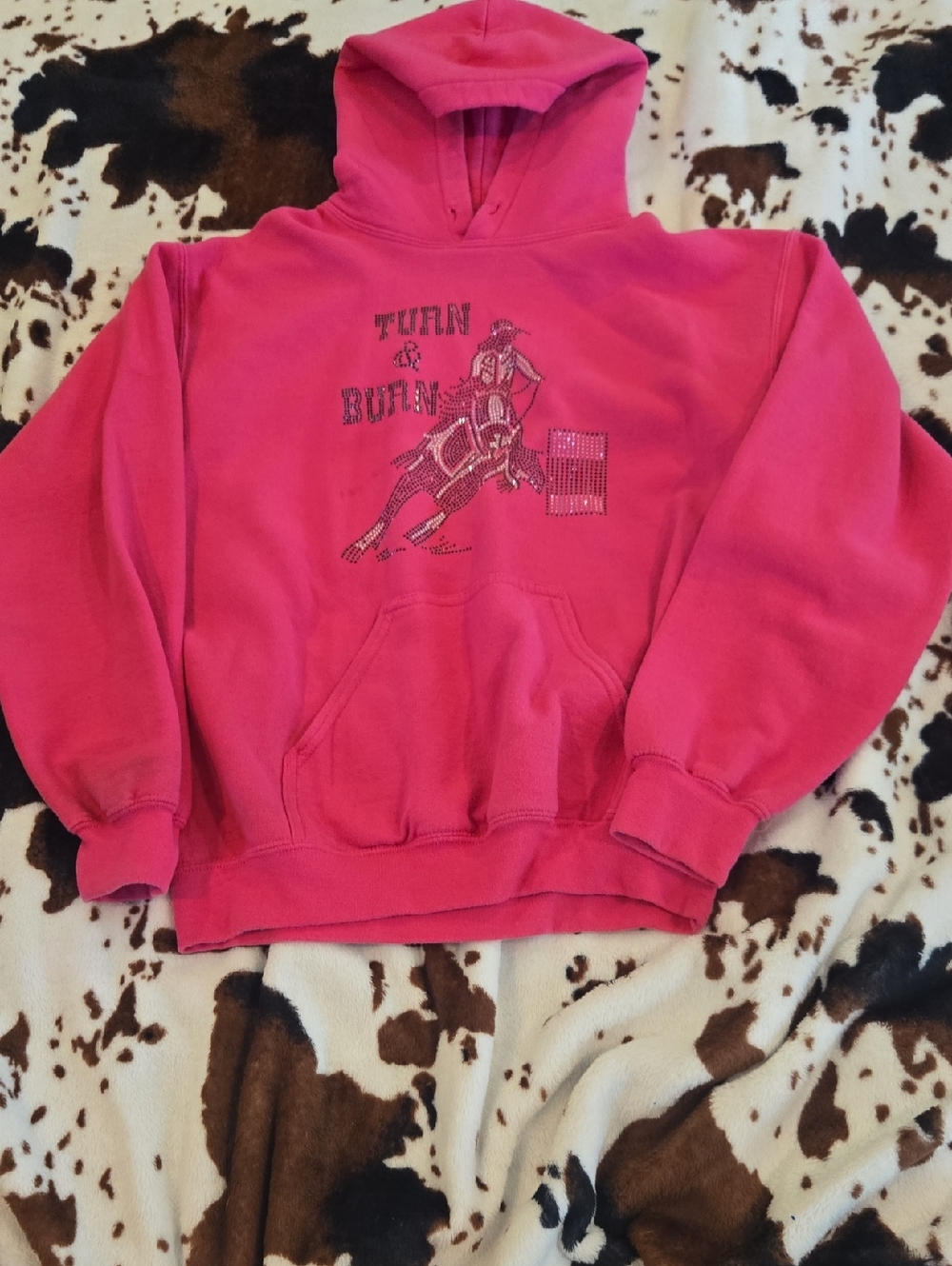 Pink 'Turn & Burn' Rodeo Graphic Hoodie
